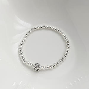 Ins дизайн 925 стерлингового серебра ручной работы круглые бусы, браслеты прекрасные милые сердцу/бобов/квадратный улыбка шарм браслеты и браслеты ювелирные изделия - Product Image 2