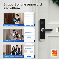 Serrure de porte intelligente Aurelysse Tuya avec poignée biométrique à empreinte digitale, haute sécurité, prix usine OEM ODM, pour maison, appartement, porte en bois, Cloud