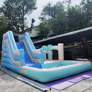 Castillo inflable comercial para niños con tobogán acuático gigante para exteriores y piscina de pelotas - Product Image 3
