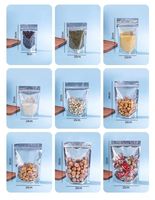 YR avant clair doré/argent dos debout refermable Ziplock feuille d'aluminium emballage stockage des aliments Doypack pochettes sacs