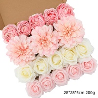 Tiges de fleurs artificielles en soie rose mélangées faites à la main pour bouquet de mariage DIY, baby shower, Saint-Valentin, arrangement floral moderne