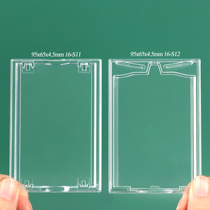 SUNSHING Transparent Mini Snap <b>Card</b> <b>Holder</b> New Trading <b>Card</b> Pack Case Modern Photo <b>Card</b> Clear Case Small Loyalty <b>Card</b> Hard Case - Product Image 1