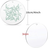 24 disques acryliques transparents de 10 cm (4 pouces) d'épaisseur 1/8 po, cercles vierges pour projets vinyle, porte-clés, sous-verres, couleur personnalisable moderne