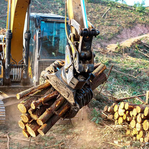 หัวคีบไฮดรอลิกแบบหมุนได้ สำหรับรถขุดรุ่น 60 70 75 78 80 85  สำหรับจับไม้ - Product Image 1