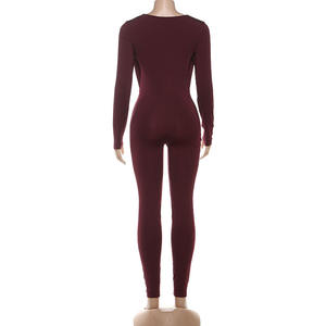 Peeqi K25Q77505 Großhandel Neue Damen-Overalls Sexy Slimming Metals Einfarbige aus geschnittene Overalls Damen One Piece Romper - Product Image 6