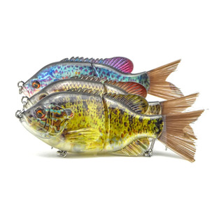 Esca <span class=keywords><strong>Artificiale</strong></span> Bluegill a Giunto Singolo con Coda in Fibra, Realistica e con Azione di Scivolamento, Corpo Trasparente - Product Image 2