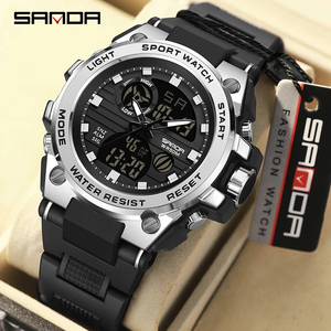 Relojes Deportivos SANDA para Hombre, Reloj de Pulsera LED Resistente al Agua para Exteriores, Cronómetro, Nuevo Reloj de Moda <span class=keywords><strong>2023</strong></span> 9011 - Product Image 1