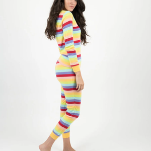 Personnalisé nouvelle famille correspondant ensemble tenues rayures colorées manches longues costume printemps automne bébé barboteuse enfants pyjamas ensemble vêtements - Product Image 3