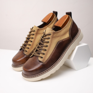 Zapatos de Trabajo Retro para Hombre, de Cuero Genuino, Estilo Americano, Calzado Casual para Exteriores, Cómodos y Duraderos - Product Image 2