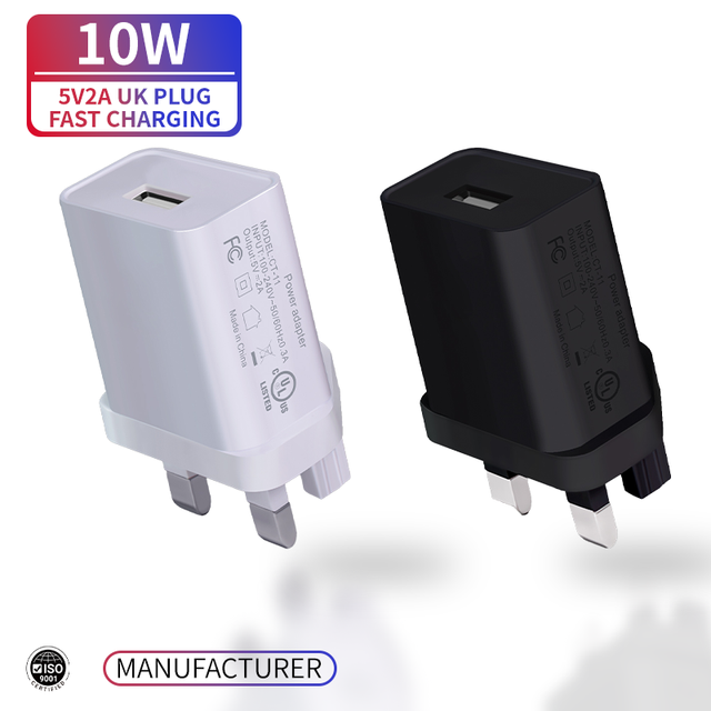 Universal QC 3.0 5V2A 10W Fast Charger for UK US AU EU Plugs USB a Wall Mobile Phone