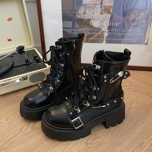 Botas de nieve nuevas para mujer, otoño/primavera invierno 2026, con forro de piel sintética, suela de goma, tacón grueso, aumento de altura, cálidas - Product Image 2