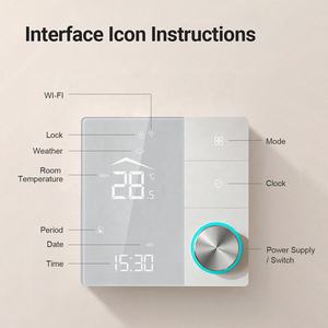 Termostato Inteligente WiFi <span class=keywords><strong>de</strong></span> Alta Precisión para Caldera <span class=keywords><strong>de</strong></span> Agua a Gas, Programable, con Control por Voz y Aplicación - Product Image 2