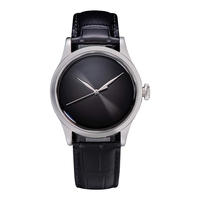 Montre automatique pour homme de haute qualité, personnalisée ODM, boîtier en acier inoxydable 316L massif, vintage, verre saphir bombé, mécanique, minimaliste