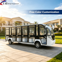 Autobús Eléctrico de Lujo con Aire Acondicionado, 17 Plazas |   Frenos Hidráulicos Seguros |   Color Personalizado para Resorts y Campus