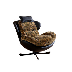 Sillón Individual de Estilo Retro, Giratorio y Reclinable, Estructura de Marco, Diseño Italiano Minimalista, Silla de Descanso - Product Image 3