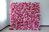 Panneau de fond décoratif mural en soie artificielle blanche, motif fleurs de rose du matin, écologique, pour mariage et Noël