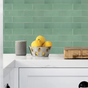 3D Wall Panel Stick-On Interior Green Wall Subway Tiles For Bathroom Removable Wallpaper For Home Commercial Use For Apartments