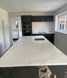 <span class=keywords><strong>Plan</strong></span> de <span class=keywords><strong>travail</strong></span> de <span class=keywords><strong>cuisine</strong></span> en marbre blanc veiné gris en gros, <span class=keywords><strong>plan</strong></span> de <span class=keywords><strong>travail</strong></span> en <span class=keywords><strong>granit</strong></span>, comptoir en quartz - Product Image 3