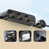 12V/24V 128W chargeur de voiture séparateur PD30w QC3.0 adaptateur voiture allume-cigare séparateur de prise avec interrupteur