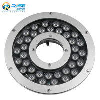 Lampe LED sous-marine RGBW 144W 24V IP68, diamètre 80mm, acier inoxydable 316L, éclairage de fontaine paysager à intensité variable