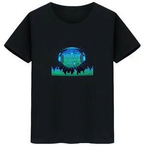 Custom Light up Sound Activated EL Flashing t Shirt Led <strong>Party</strong> Mens <strong>Tshirt</strong> - Product Image 2