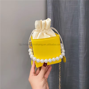 Fashion Girl Purse Small Messenger Mini Pearl Square Bag Women <b>Box</b> Handbags for Ladies Shoulder Messenger Bags - Product Image 6