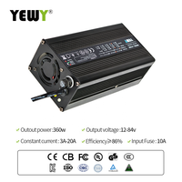 Haute qualité 12v 20a 24v 12a 36v 8a 48v 6a 60v 5a Lifepo4 Ion chargeur de batterie électrique moto Scooter chargeur