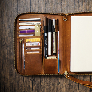 Lujosa funda de cuaderno con cremallera de cuero A5 Hobonichi Cousin Leuchtturm 1917 diario cartera organizador planificador cuaderno - Product Image 6