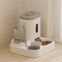 Distributeur automatique de nourriture pour animaux de compagnie élégant et moderne de luxe Love 2.3L, 2 en 1, motif uni, facile à utiliser, bol pour nourriture pour chat et chien, plastique, étanche IPX5