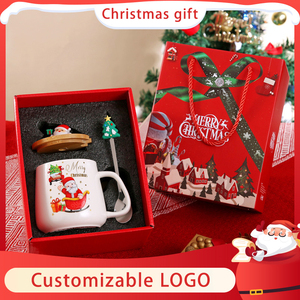 Christmas Ceramic Mug Custom Logo Santa Print <b>Gift</b> Cup Nordic <b>Retro</b> Coffee Mug for Holiday Season - Product Image 2