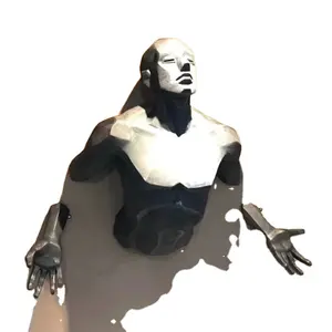 Custom 3D Lifelike Resin Power Man Wall Sculptures For Sale