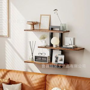 Wooden <b>Wall</b> <b>Mounted</b> <b>Shelf</b> Rectangle Home Living Room Storage Rack Durable <b>Wall</b> Mount Type Xh 81 - Product Image 1