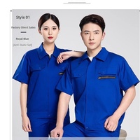 Tenue de travail d'été antistatique légère en polyester-coton pour électriciens, ensemble uniforme respirant pour le bureau de l'énergie