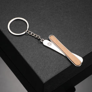 Personalisierter LOGO <span class=keywords><strong>Laser</strong></span> Gravur Schlüsselanhänger aus Buchenholz mit Metallboden für Werbezwecke - Product Image 2