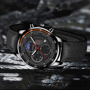 Đồng hồ Thạch Anh Dạ quang thời trang đơn giản mới đồng hồ da nam ba tay quay số lớn - Product Image 6