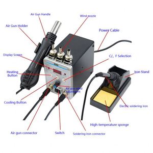 Estación de Soldadura Digital 8586 con <span class=keywords><strong>Pistola</strong></span> de Calor, Diseño Dos en Uno, <span class=keywords><strong>para</strong></span> Reparación y Desoldadura de Teléfonos Móviles, Suministro Directo de Fábrica - Product Image 4