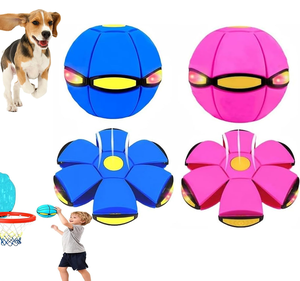 Press <b>Bounce</b> Flying Dog <b>Ball</b> Interactive Outdoor Catch Toy Foot Launch Hand Press Pet Training <b>Ball</b> Dog Toy - Product Image 1