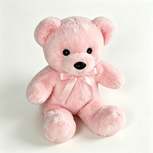 Customized <b>Pink</b> Teddy <b>Bear</b> Plush - Soft Fluffy Stuffed Animal with <b>Pink</b> Satin Bow, Cute Classic Toy for Kids & Girls - Product Image 3