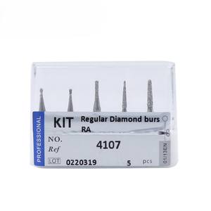 Set di aghi diamantati dentali contrangolo manuale a bassa velocità RA4107 ago per rettifica frese di diamante Regular RA 5 pz/pkt - Product Image 1