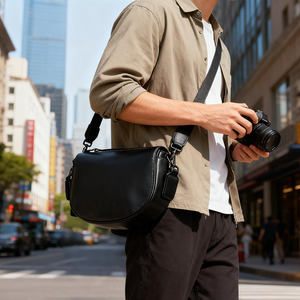 プロカスタムヘビーデューティ撮影撮影タンビーガンPuレザー耐久性のあるショルダーCrsosボディミラーレスレンズカメラバッグ - Product Image 4