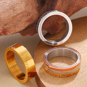 Adjustable Open Design Letter <b>Ring</b> Unisex Fashion Jewelry Gift Geometric Shape Circular <b>Ring</b> JZ146 - Product Image 3