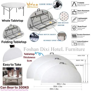 Gấp Vòng HDPE bảng nhiệm vụ nặng nề ngoài trời có thể gập lại bảng Wedding party trắng Bột tráng PP bảng - Product Image 5