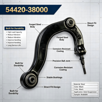 Conjunto de Brazo de Suspensión Delantero Superior Derecho, Estándar OE/Alto Rendimiento 54420-38000, Compatible con Hyundai Sonata, XG300, XG350 de 1998-2005