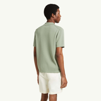 Logo personnalisé Pull polo en tricot à boutons respirants en lin pour hommes