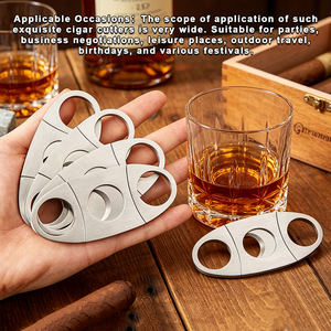 Cadeau pour la fête des pères, coupe-cigares guillotine en acier inoxydable, ciseaux à coupe droite durables, accessoires pour cigares pour hommes - Product Image 5