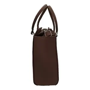 Sac fourre-tout en cuir de vachette Camila Chocolate, grande capacité, fermeture à rabat, sac de soirée pour femme - Product Image 4