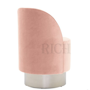 Silver Circular Base <strong>Occasional</strong> <strong>Chair</strong> Modern Nordic Living Room Luxury Lounge <strong>Chair</strong> <strong>pink</strong> Velvet Swivel Accent <strong>Chair</strong> - Product Image 6