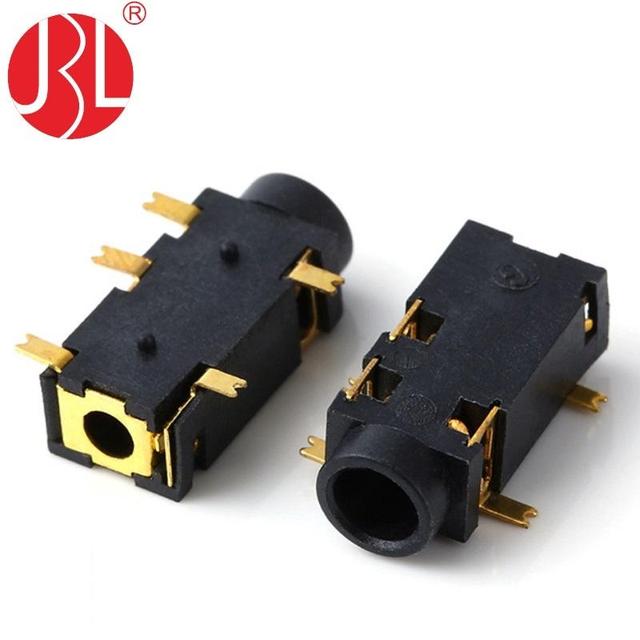 3.5mm SMD Audio Jack 5 Pin Gold Plated Brass Contact IP67 Rated PCB Mount Stereo Headphone Socket Earphone Connector for Power