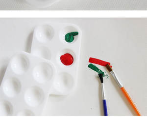 <span class=keywords><strong>Palette</strong></span> de peinture d'art rectangulaire en plastique 6 trous en gros plateau de peinture acrylique épaississant blanc pour enfants - Product Image 6