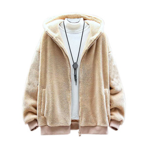 Chaqueta polar extragrande de Sherpa para hombre de alta calidad OEM logotipo personalizado cierre de cremallera de invierno talla grande temporada otoño - Product Image 4